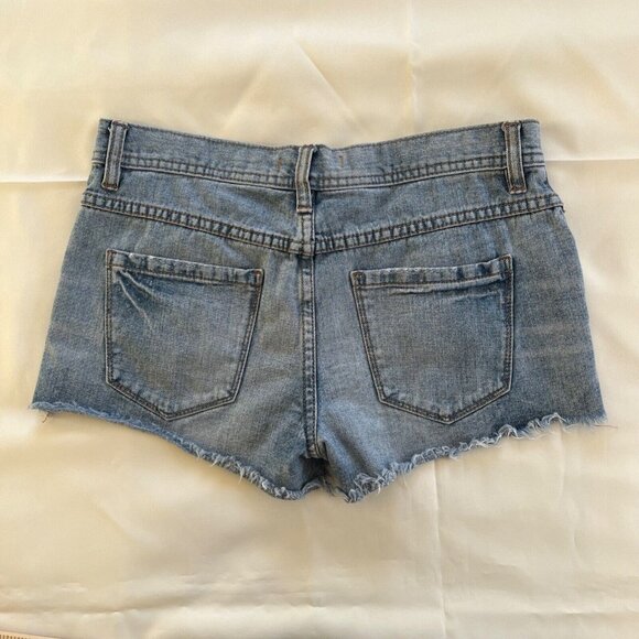 FREE PEOPLE Denim Shorts Womens Sz W 26 Blue Daisy Dukes Distressed Jean Summer - Picture 6 of 16